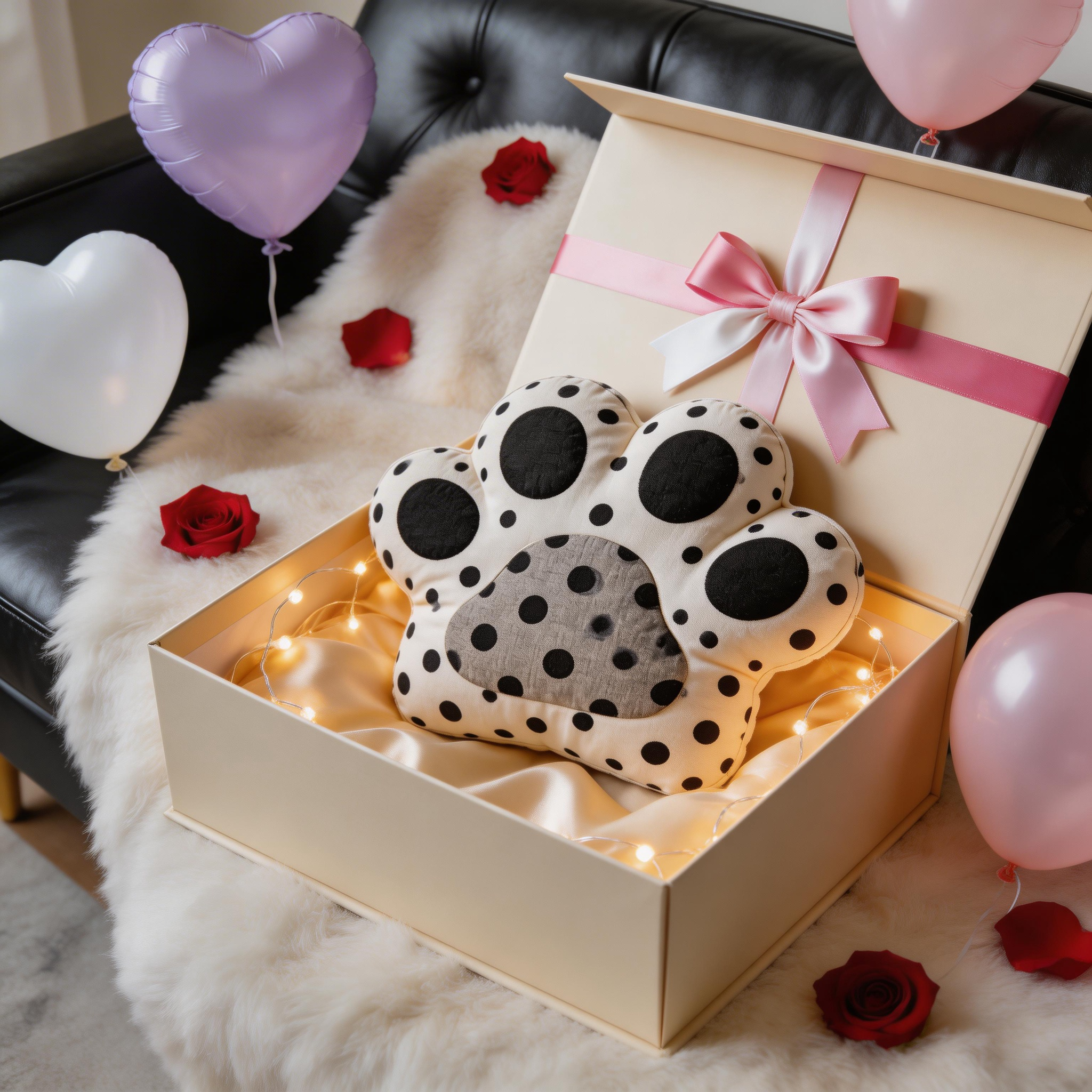 Adorable Paw Print Pillow | Soft Cotton | Cute Home Decor | Perfect Gift for Pet Lovers | Fun Polka Dot Design