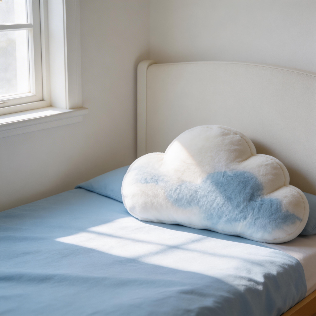 Dreamy Cloud Pillow | Soft Plush Fabric | Cozy Bedtime Accessory | Perfect Gift for Kids & Dreamers | Serene Blue and White Colors