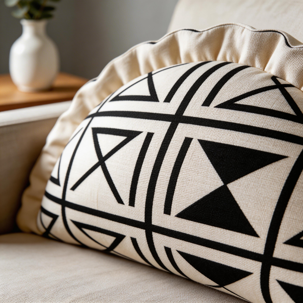 Elegant & Chic | Soft Cotton Material | Cozy Sofa Pillow | Ideal Gift for Interior Enthusiasts | Geometric Pattern Design