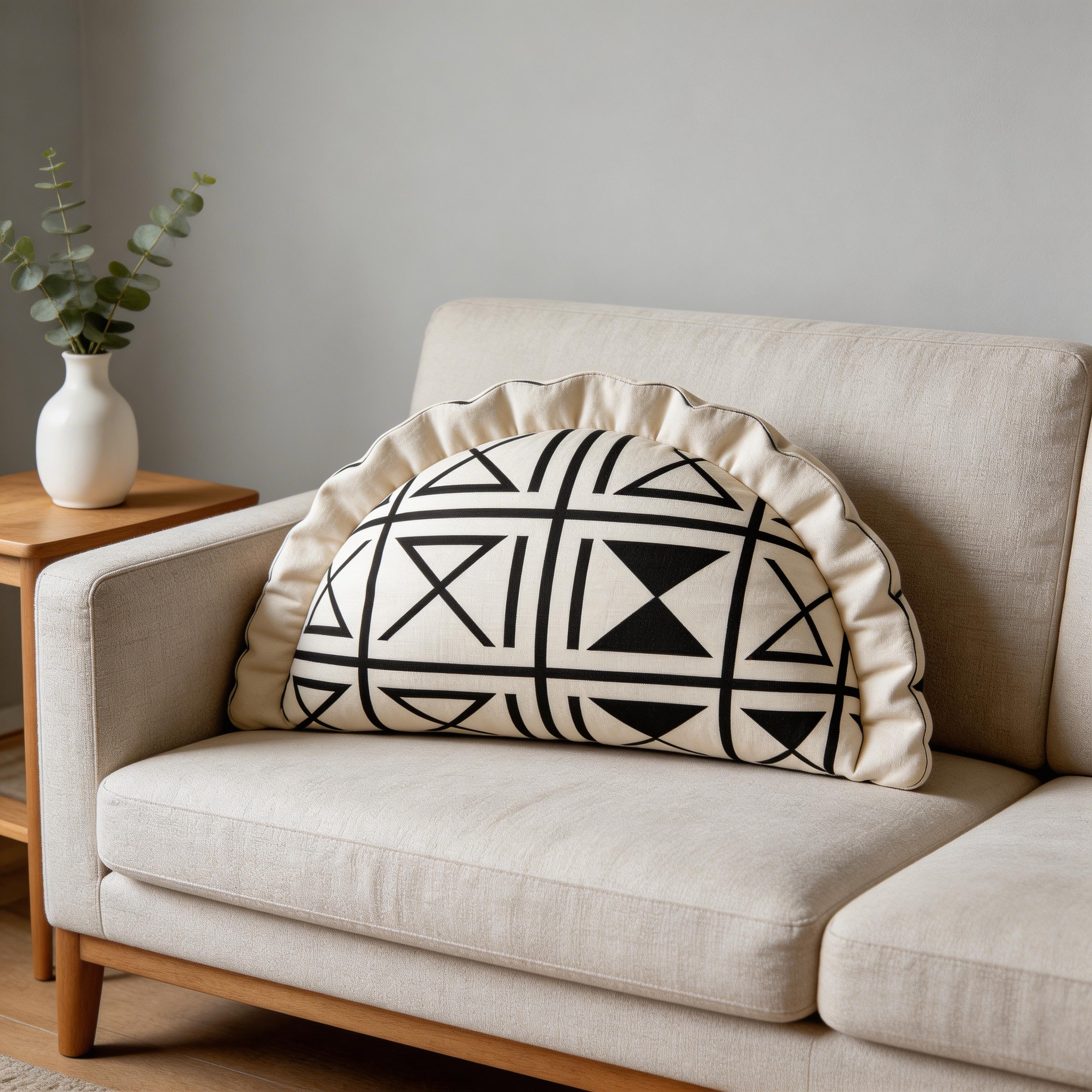 Elegant & Chic | Soft Cotton Material | Cozy Sofa Pillow | Ideal Gift for Interior Enthusiasts | Geometric Pattern Design