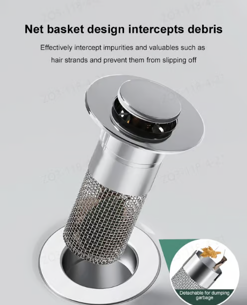 🔥Last Day Promotion 69% OFF🔥Pop Up Sink Drain Strainer----🛀Removes odors and prevents blockages